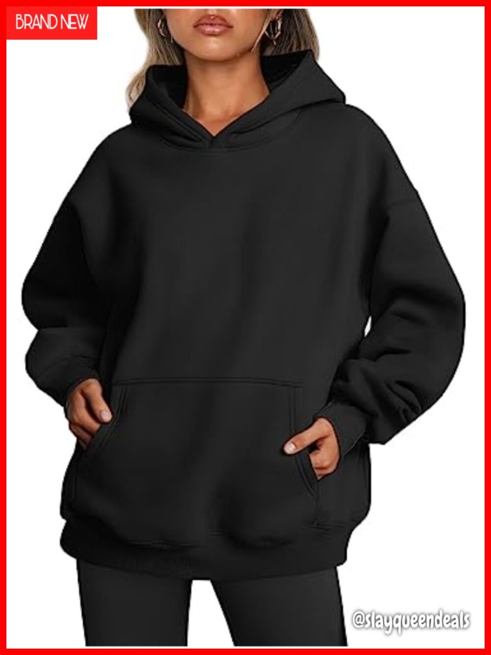 Oversized Hoodie Womens Pullover Sweatshirt Fleece 50% Cotton 50% Polyester